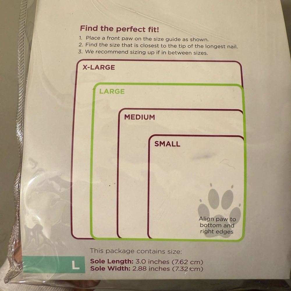 Good2Go Paw Size Guide Chart - Picture 2 of 3
